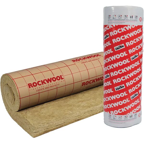 tecnomat feltro lana di roccia 500x120x10 cm c/kraft rockwool 121 25 kg/m³ con.term. 0,042