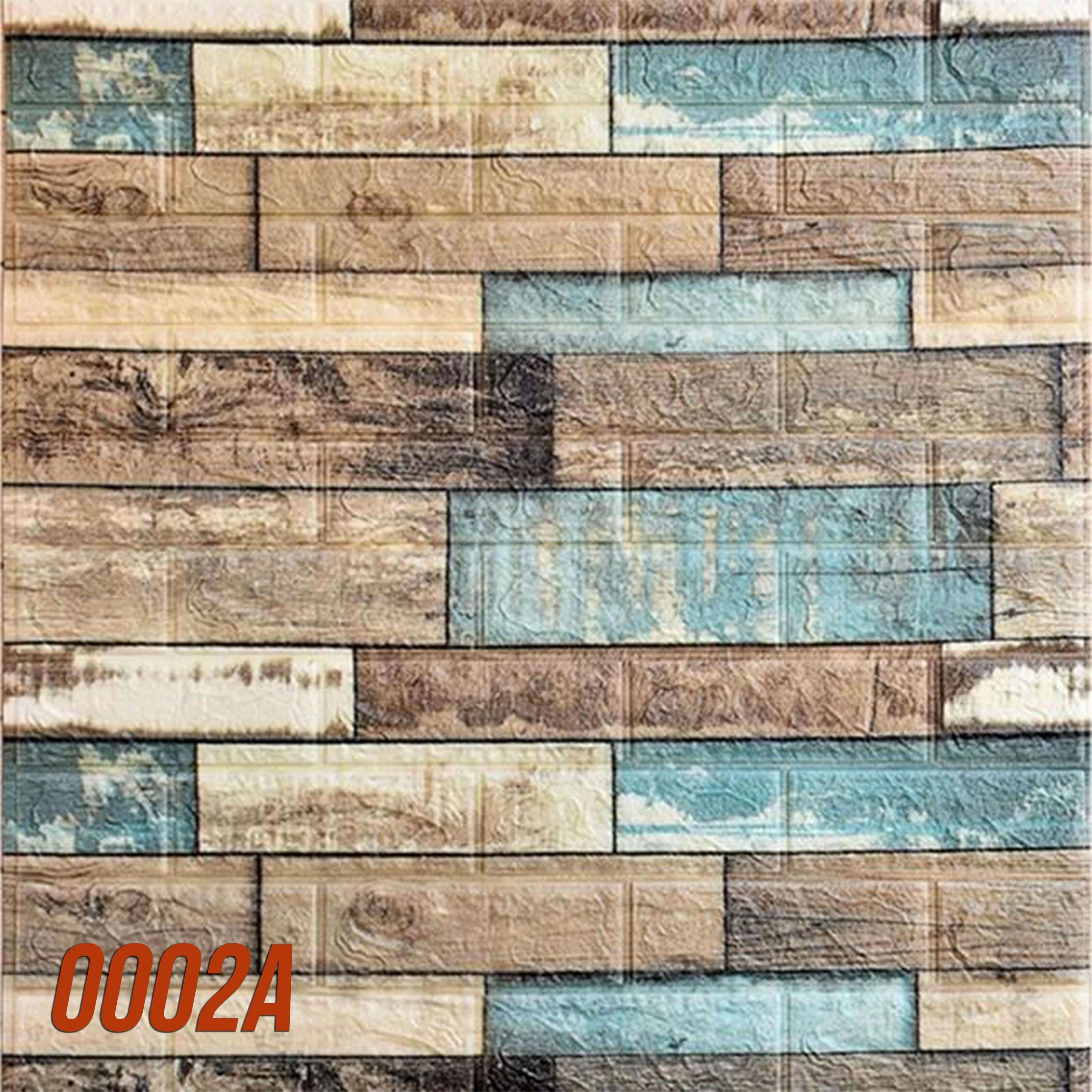 Eternal Parquet Pannelli 3D Autoadesivi in PE 70X70cm Mattoni o Legno Resistenti, isolanti, idrorepellenti, economici - PATCHWORK TURCHESE FG03