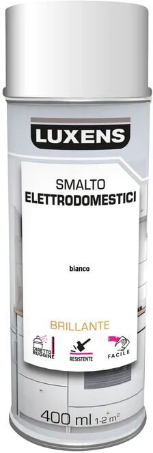 LUXENS Smalto spray elettrodomestici base solvente bianco lucido 0.4 L