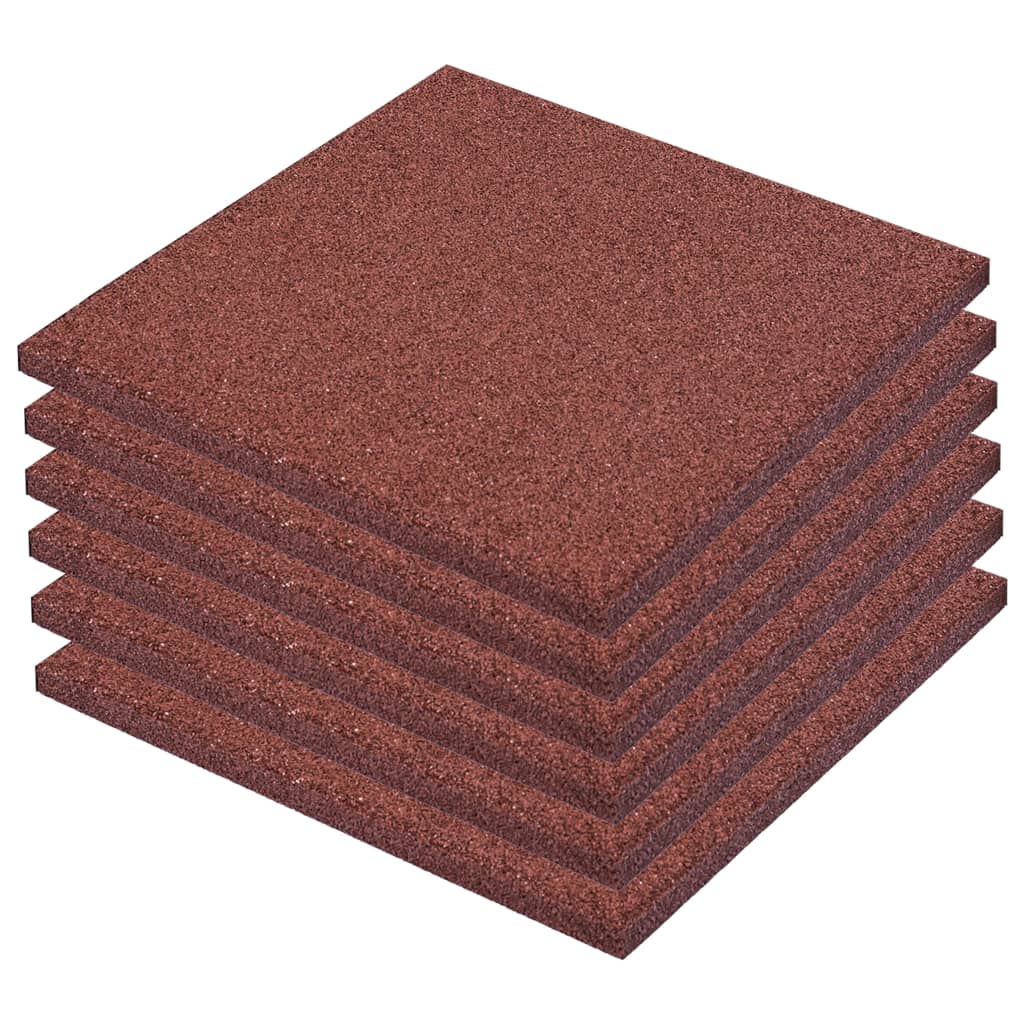 vidaXL Piastrelle Anticaduta 6 pz in Gomma 50x50x3 cm Rosso