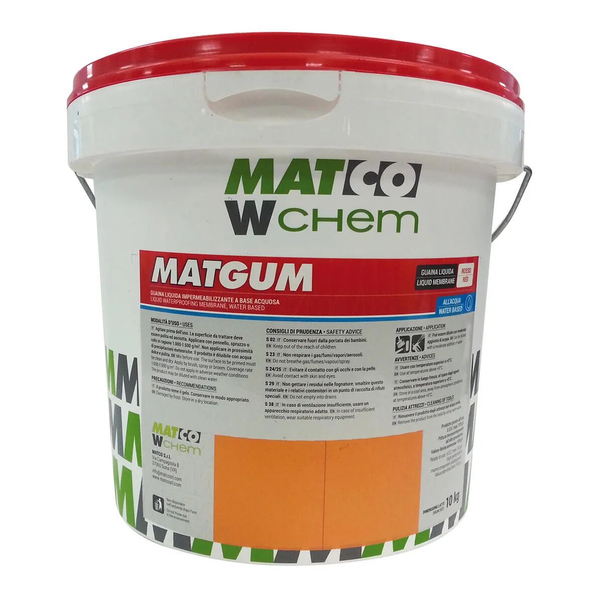 Guaina Liquida Elastomerica Rossa 10 Kg Matgum