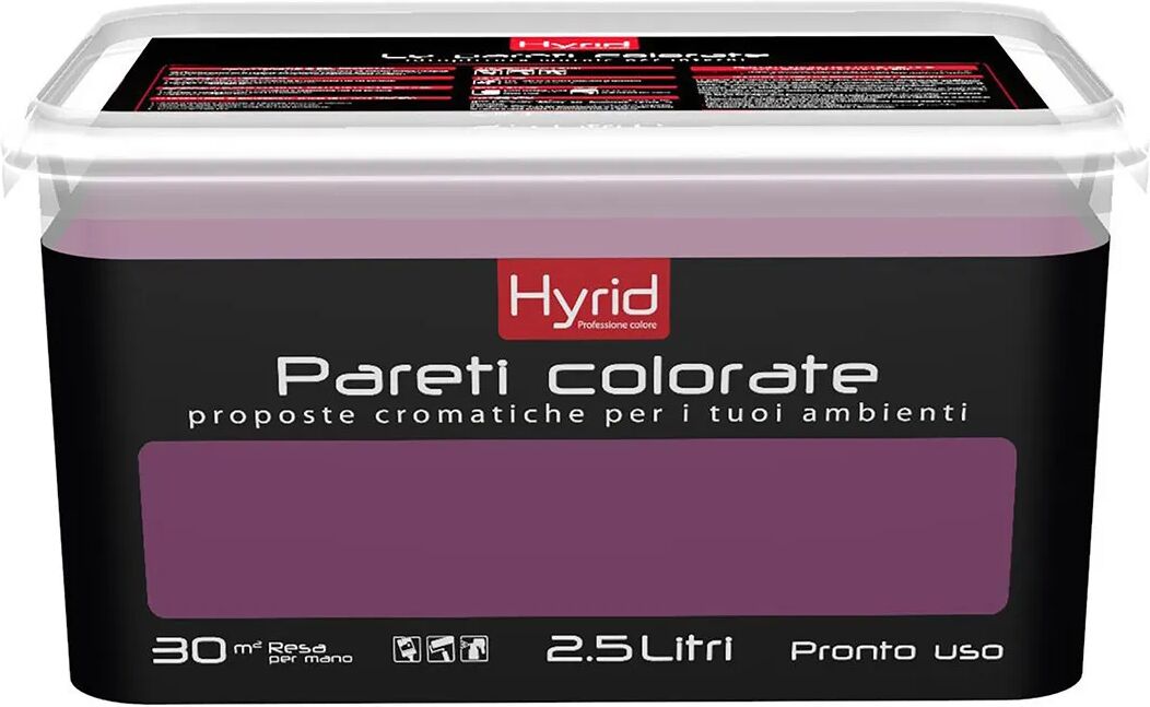 HYRID BY COVEMA Idropittura Lavabile Hyrid 2,5 L Viola Accento Per Interno 5-6 M² Con 1 L A 2 Mani