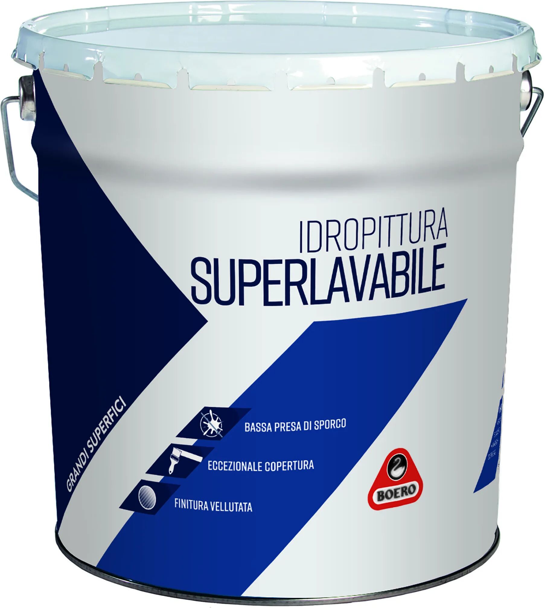 BOERO Idropittura Superlavabile  Bianca 4l Per Soggiorni Camere 6-7 M² Con 1 L A 2 Mani