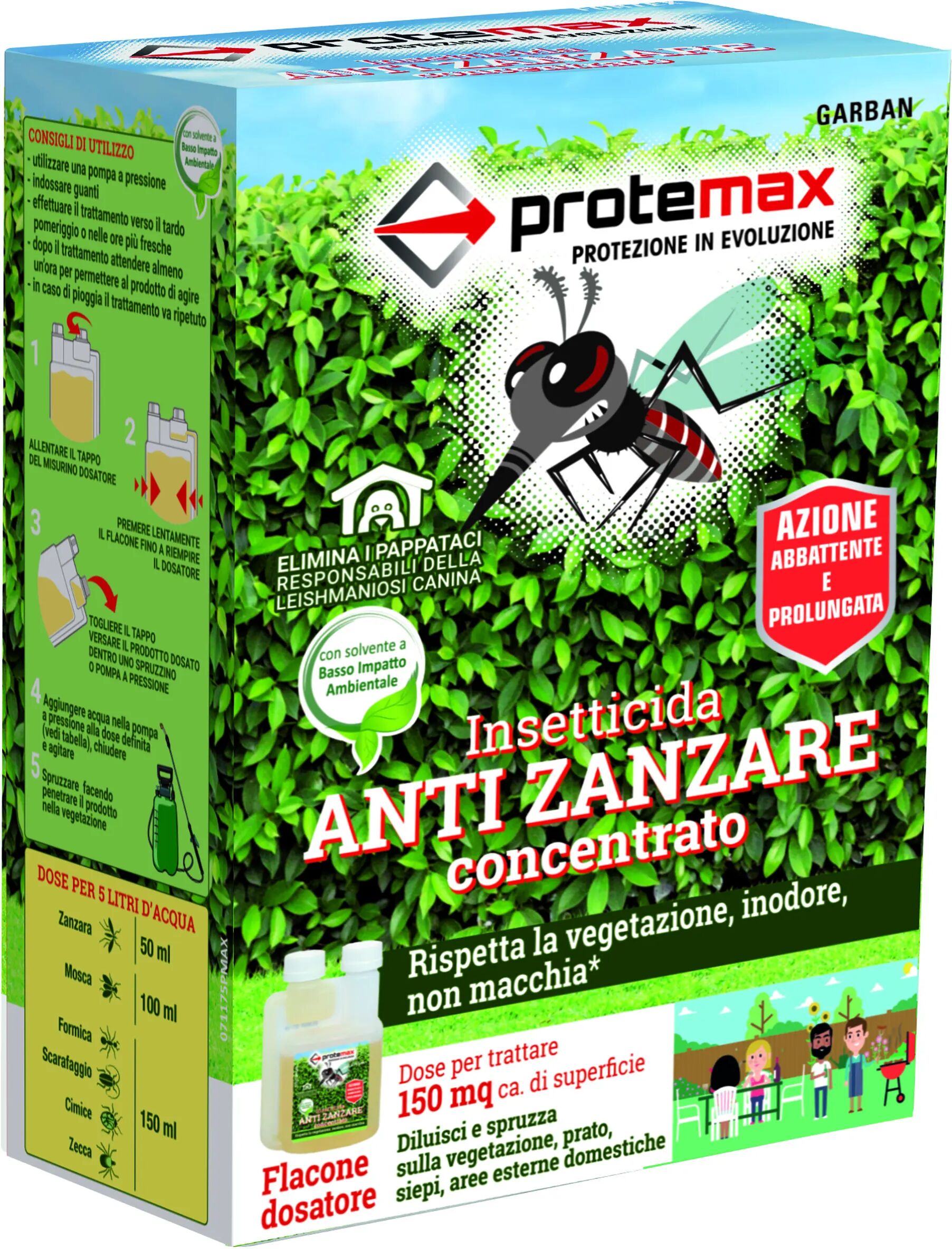 Insetticida Concentrato Per Zanzare Da Diluire In Acqua 100 Ml Superfici 150 M²