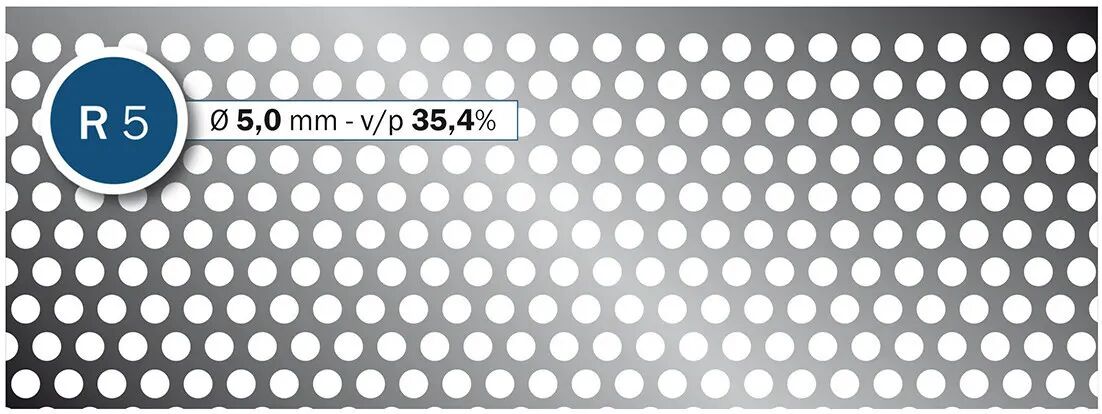 ITALFIM Lamiera Forata In Acciaio Inox Aisi 304 100x200 Cm Spessore 1,5 Mm Foro Ø 5 Mm Passo 8x