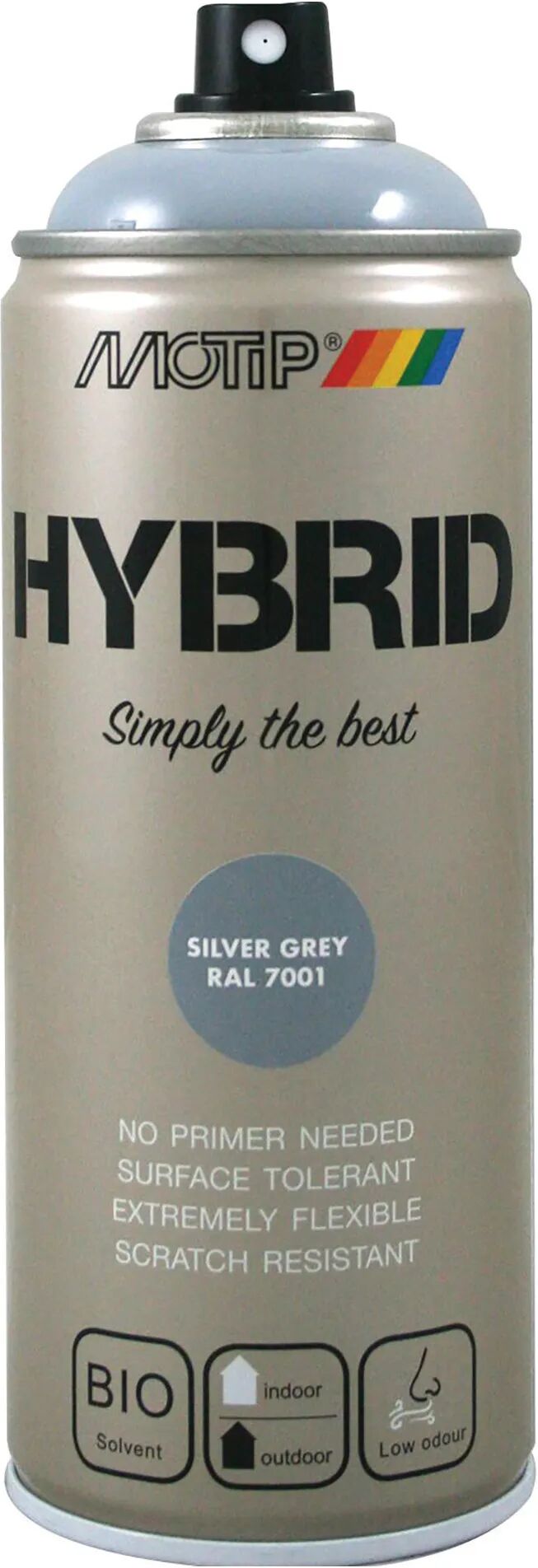 Motip VERNICE SPRAY HYBRID RAL 7001  GRIGIO ARGENTO 400 ml 2,5 - 3,5 m² CON 1 l