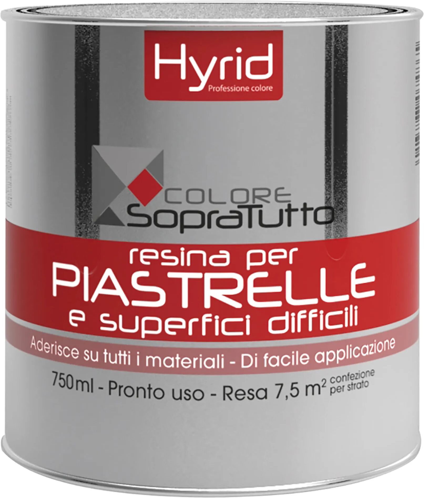 Hyrid By Covema RESINA PIASTRELLE HYRID TITANIO 750 ml PER SUPERFICI DIFFICILI 10 m²  CON 1 l PRONTO USO