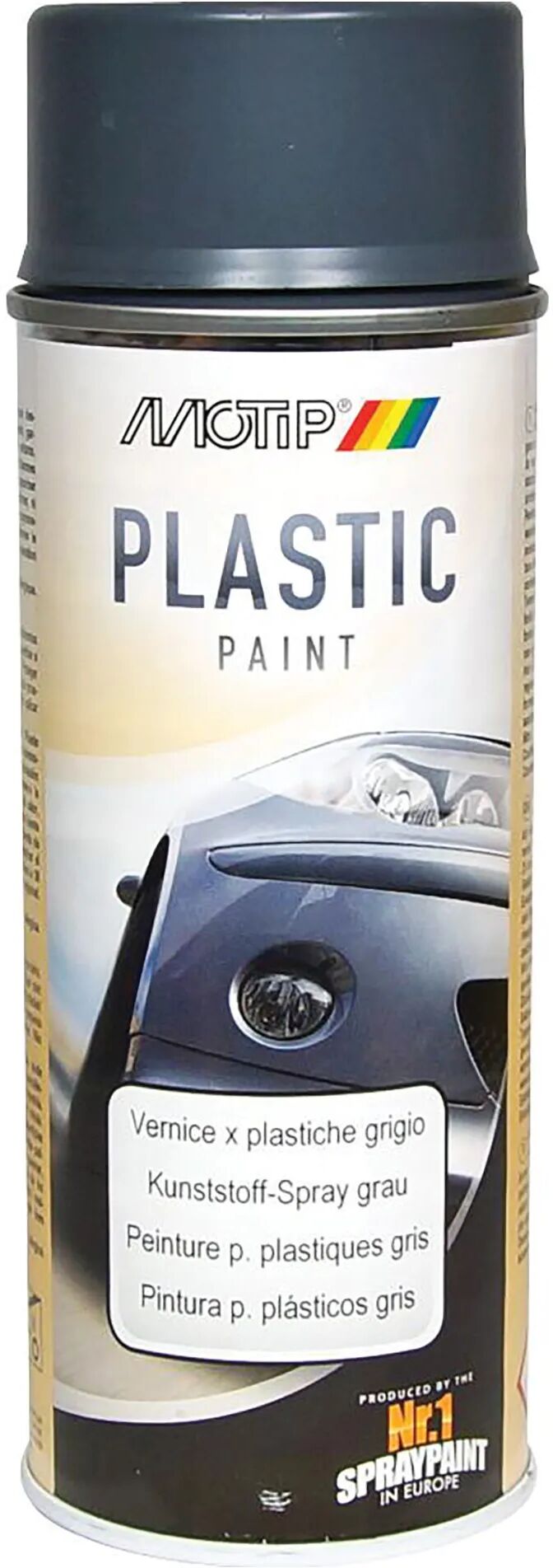 Motip SMALTO SPRAY PER PLASTICA  GRIGIO 400 ml 3,5 - 4 m² CON 1 l