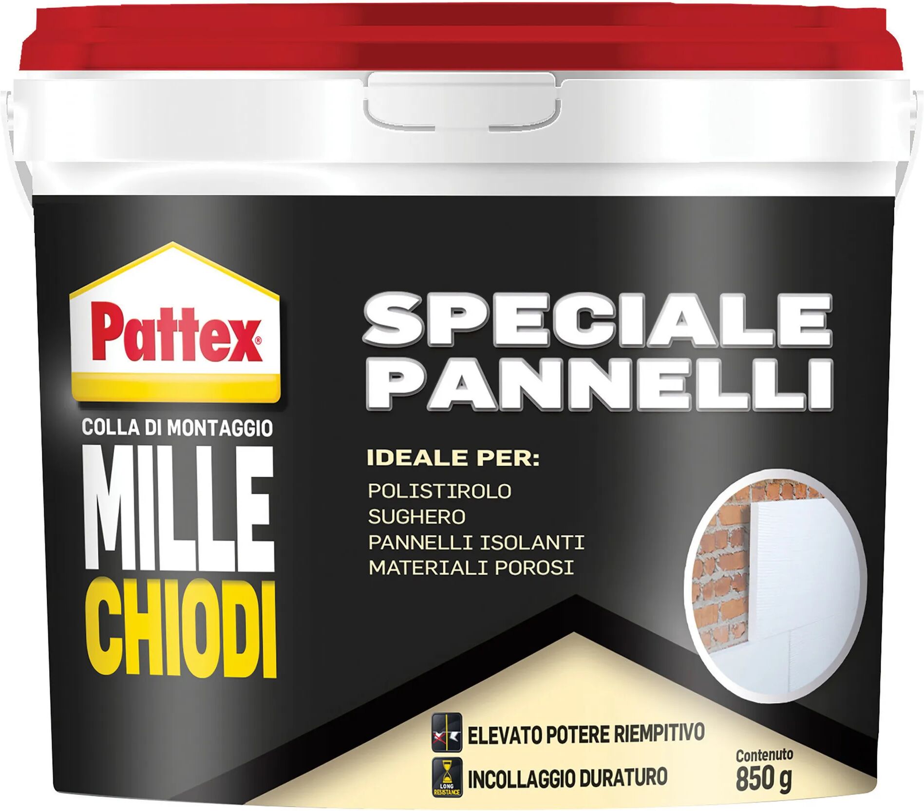 Pattex COLLA  MILLECHIODI PANNELLI 850 g POLISTIROLO SUGHERO PANNELLI E MATERIALI POROSI