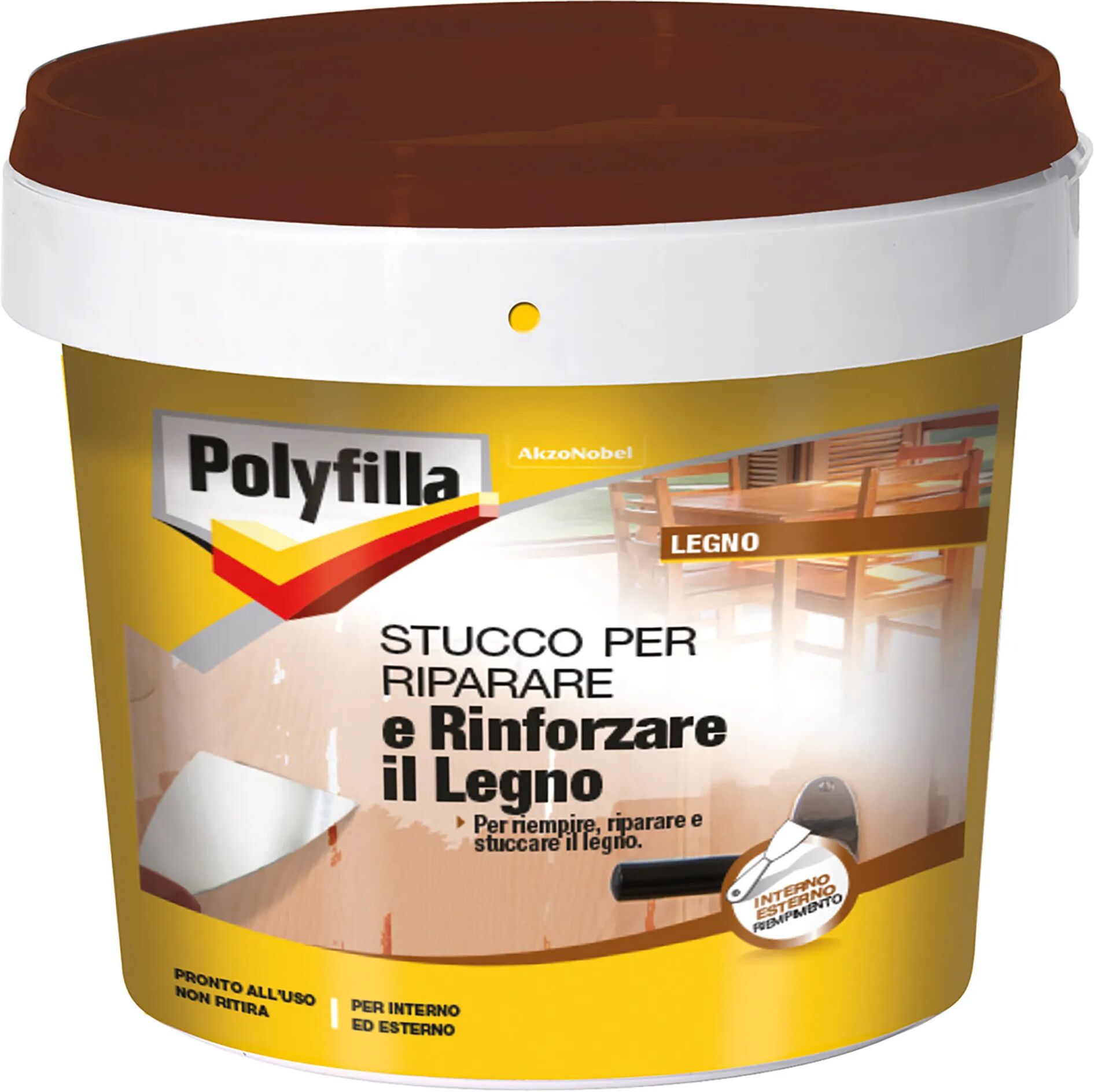 Polyfilla STUCCO PER RIPARARE E RINFORZARE IL LEGNO  1 kg GRIGIO INTERNO ED ESTERNO