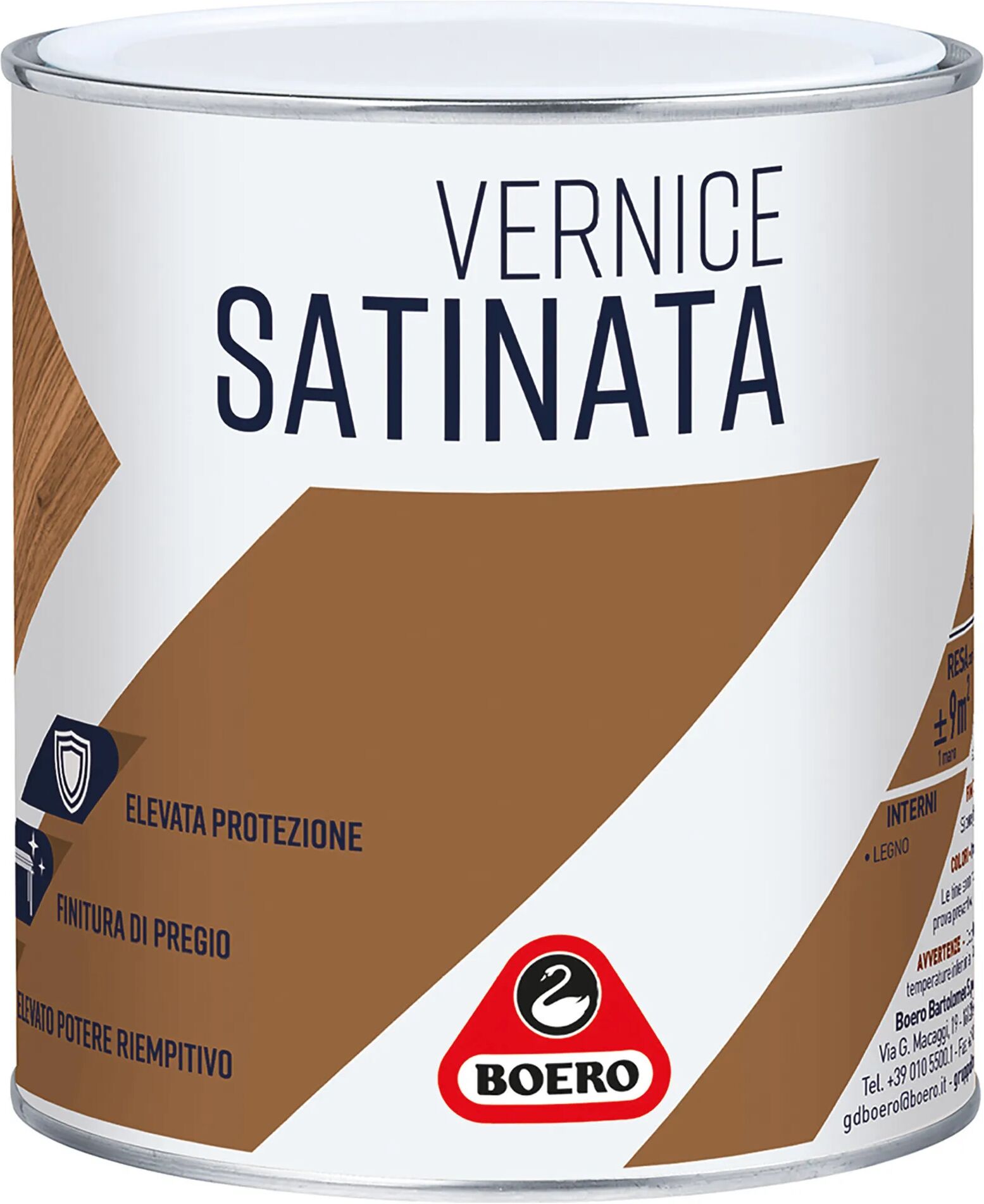 Boero VERNICE LEGNO A SOLVENTE  2,5 l INCOLORE BRILLANTE 11 m² CON 1 l PRONTO USO