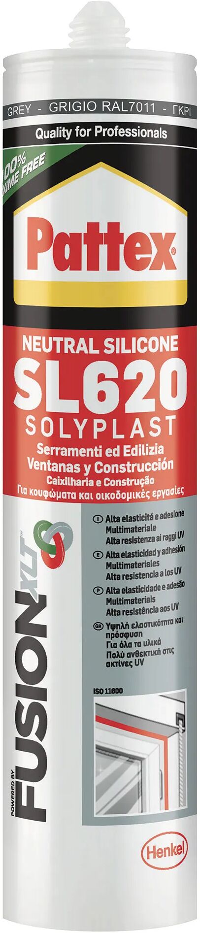 Pattex SILICONE NEUTRO  PER SERRAMENTI GRIGIO RAL 7011 300 ml