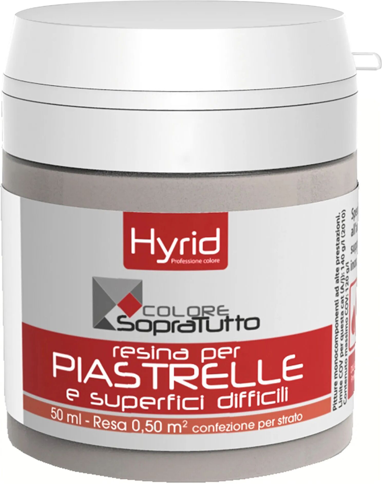 Hyrid By Covema RESINA PIASTRELLE HYRID TITANIO 50 ml PER SUPERFICI DIFFICILI 10 m²  CON 1 l PRONTO USO