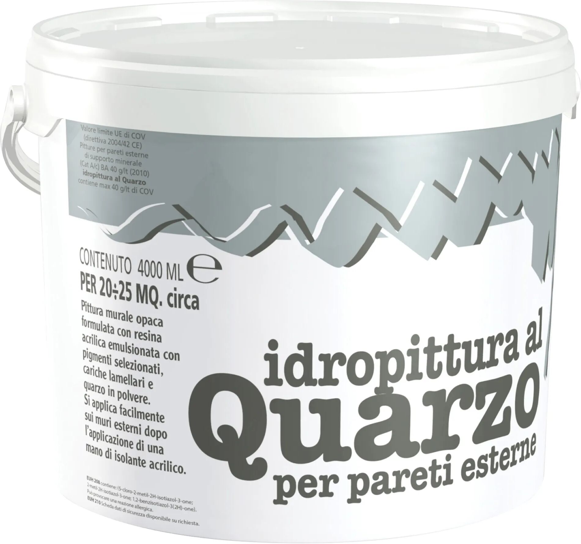 Cipir IDROPITTURA AL QUARZO  4 l BIANCO PER ESTERNO 4-6 m² CON 1 l A 2 MANI