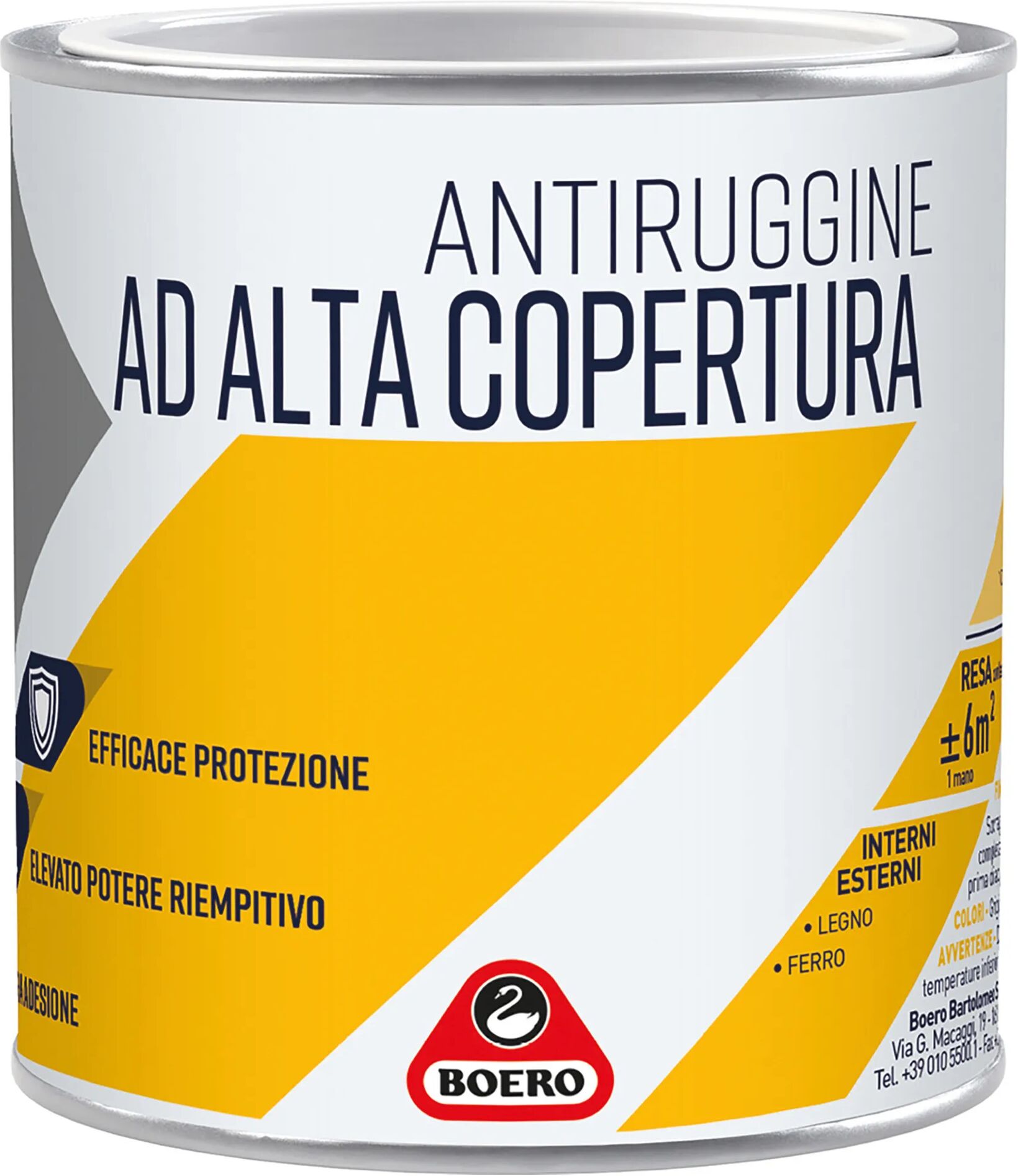 Boero ANTIRUGGINE ALTA COPERTURA  ARANCIO 2,5 l FERRO E LEGNO 9-11 m² CON 1 l