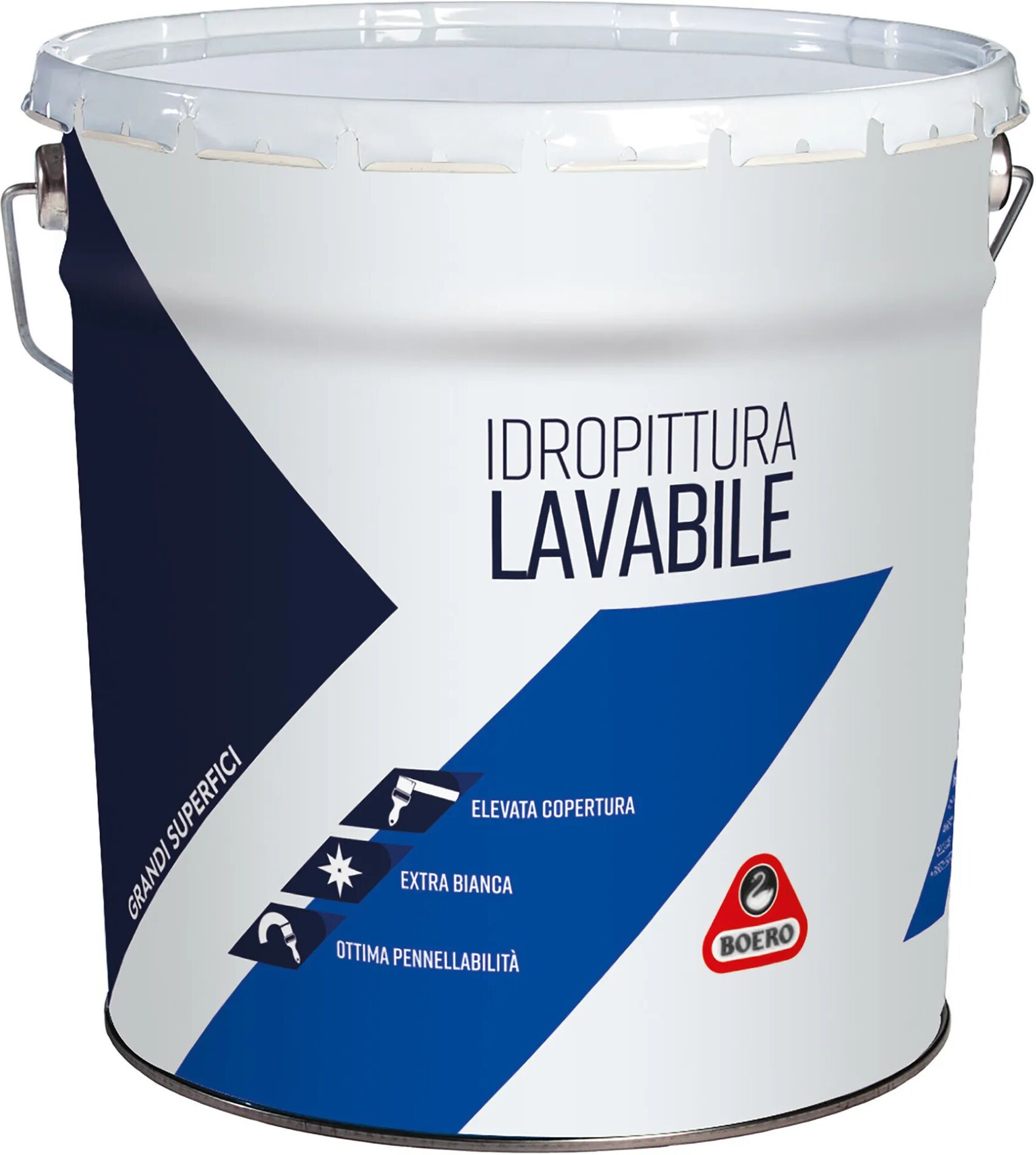 Boero IDROPITTURA LAVABILE  BIANCA 14 t IDEALE PER SOGGIORNI CAMERE 5-6 m² CON 1 l A 2 MANI