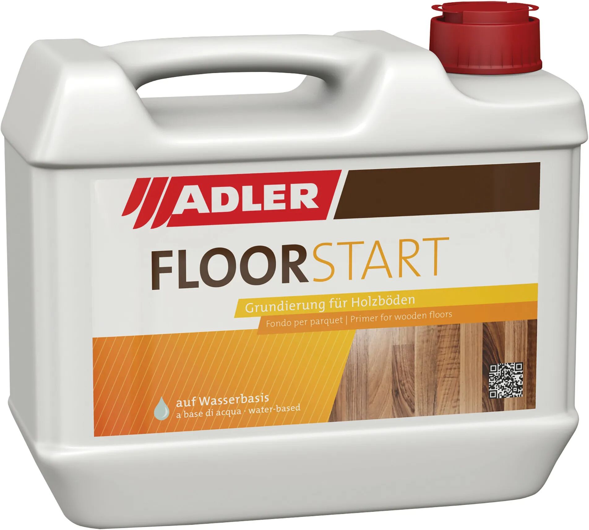 Adler_vernici FONDO PER PARQUET AD ACQUA ADLER 5 l FLOOR START INCOLORE 8-10 m² CON 1 l