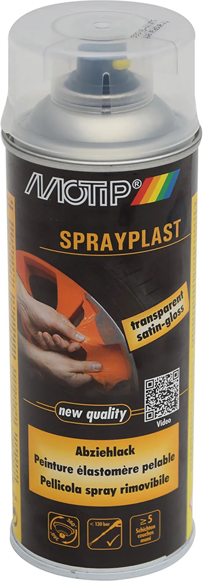 Motip PELLICOLA RIMOVIBILE SPRAY  400 ml SPRAYPLAST TRASPARENT GLOSS 0,5-1 m² CON 1 l - 5 MANI