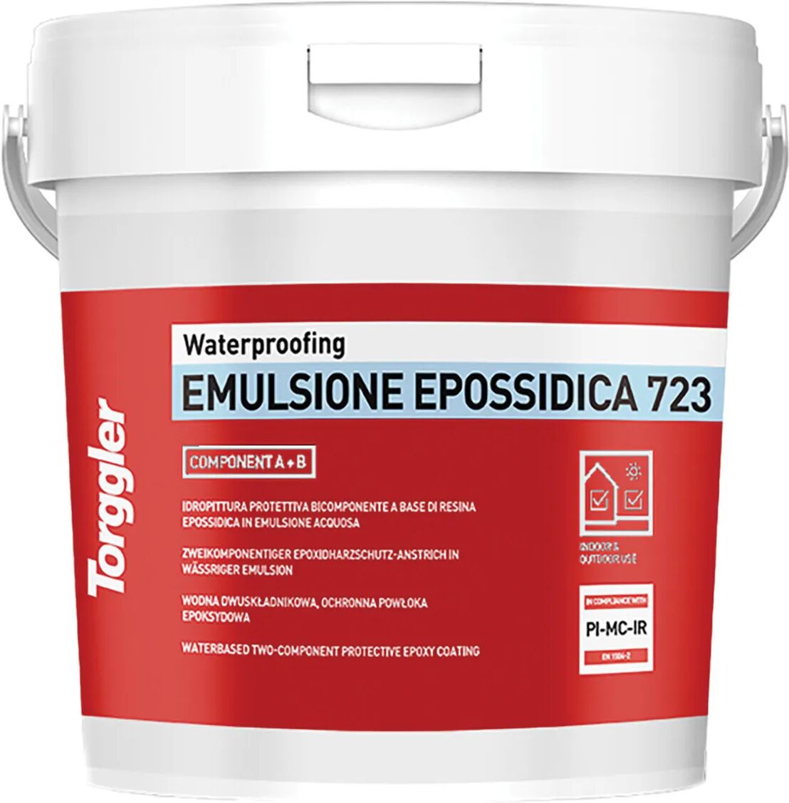 Torggler VERNICE IMPERMEABILIZZANTE  3 kg EMULSIONE EPOSSIDICA 723 ROSSO BICOMPONENTE