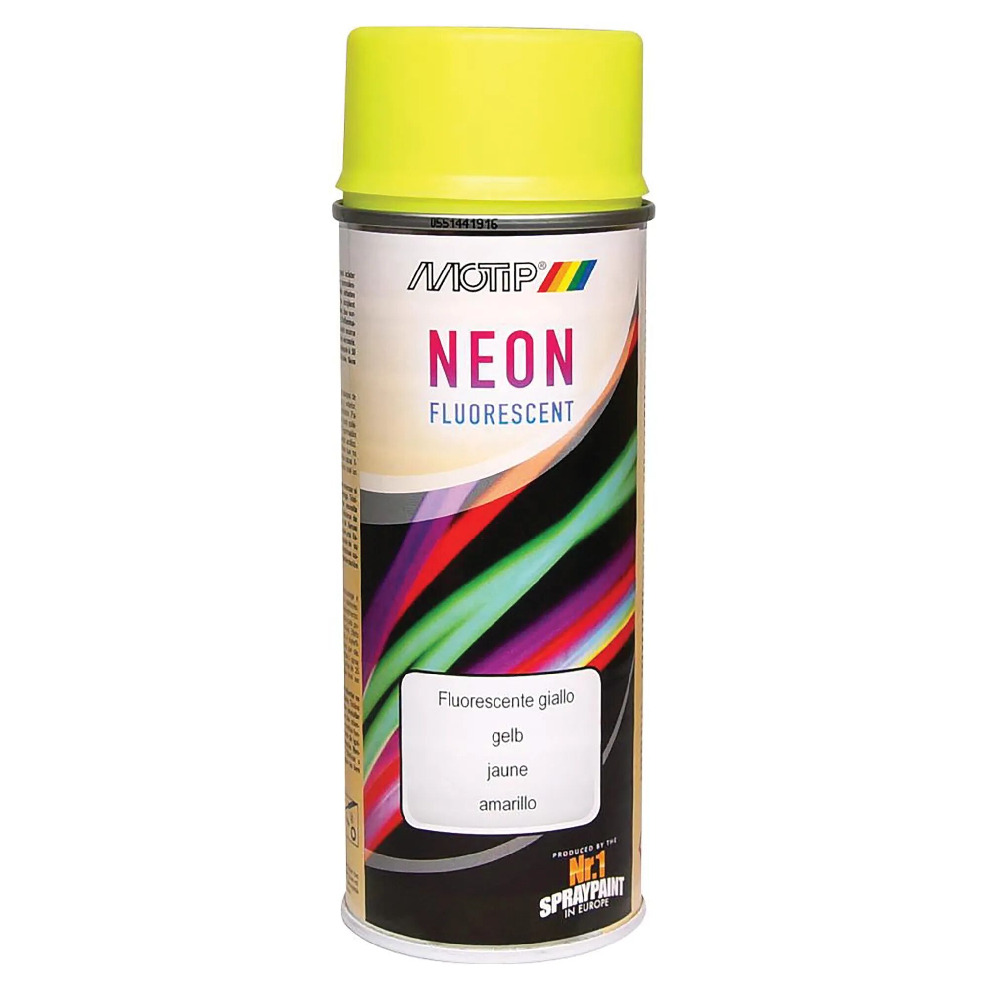 Motip SMALTO SPRAY NEON  FLUORESCENTE GIALLO 400 ml 2 - 2,5 m² CON 1 l