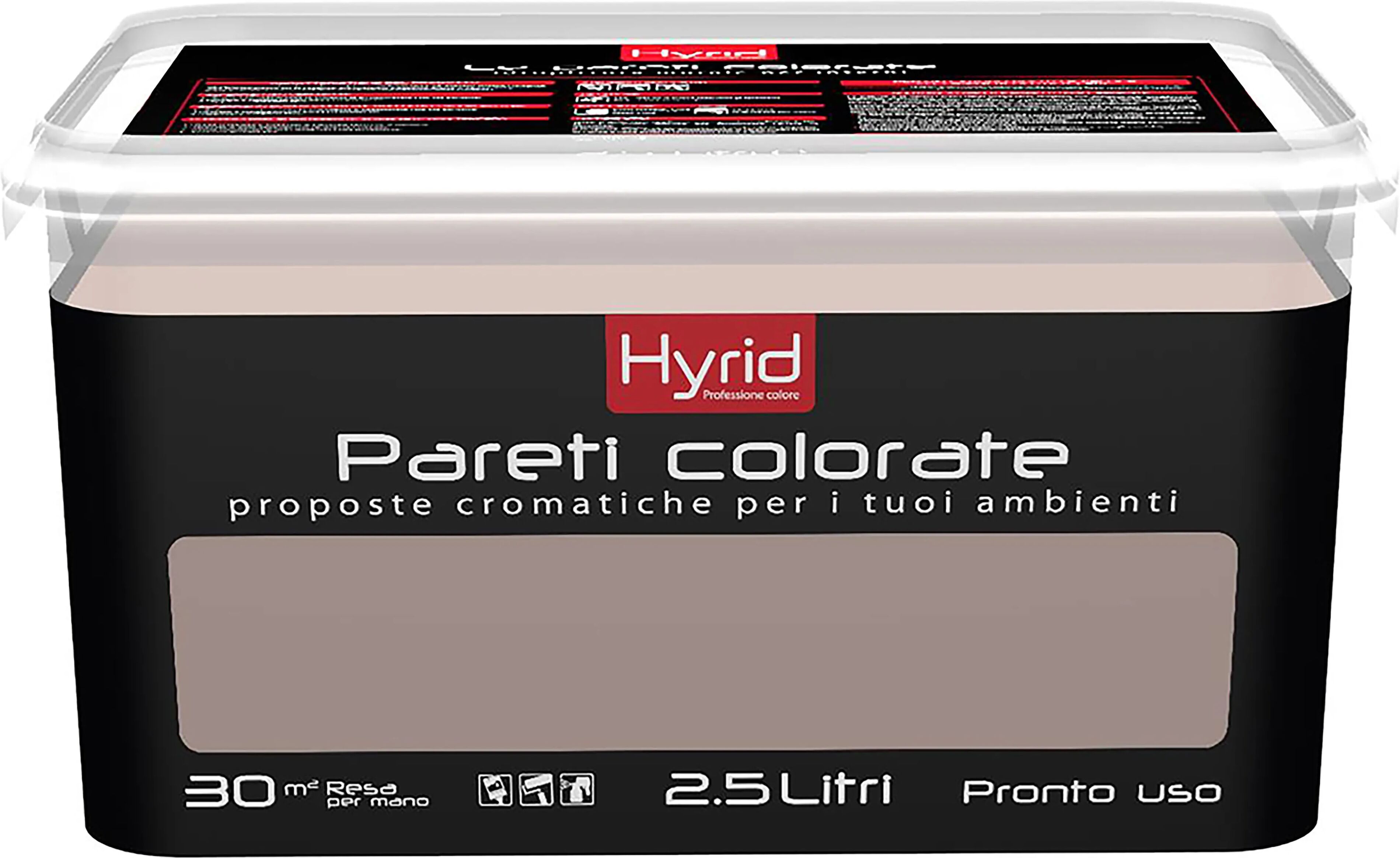 Hyrid By Covema IDROPITTURA LAVABILE HYRID 2,5 l CORDA MEDIO PER INTERNO 5-6 m² CON 1 l A 2 MANI