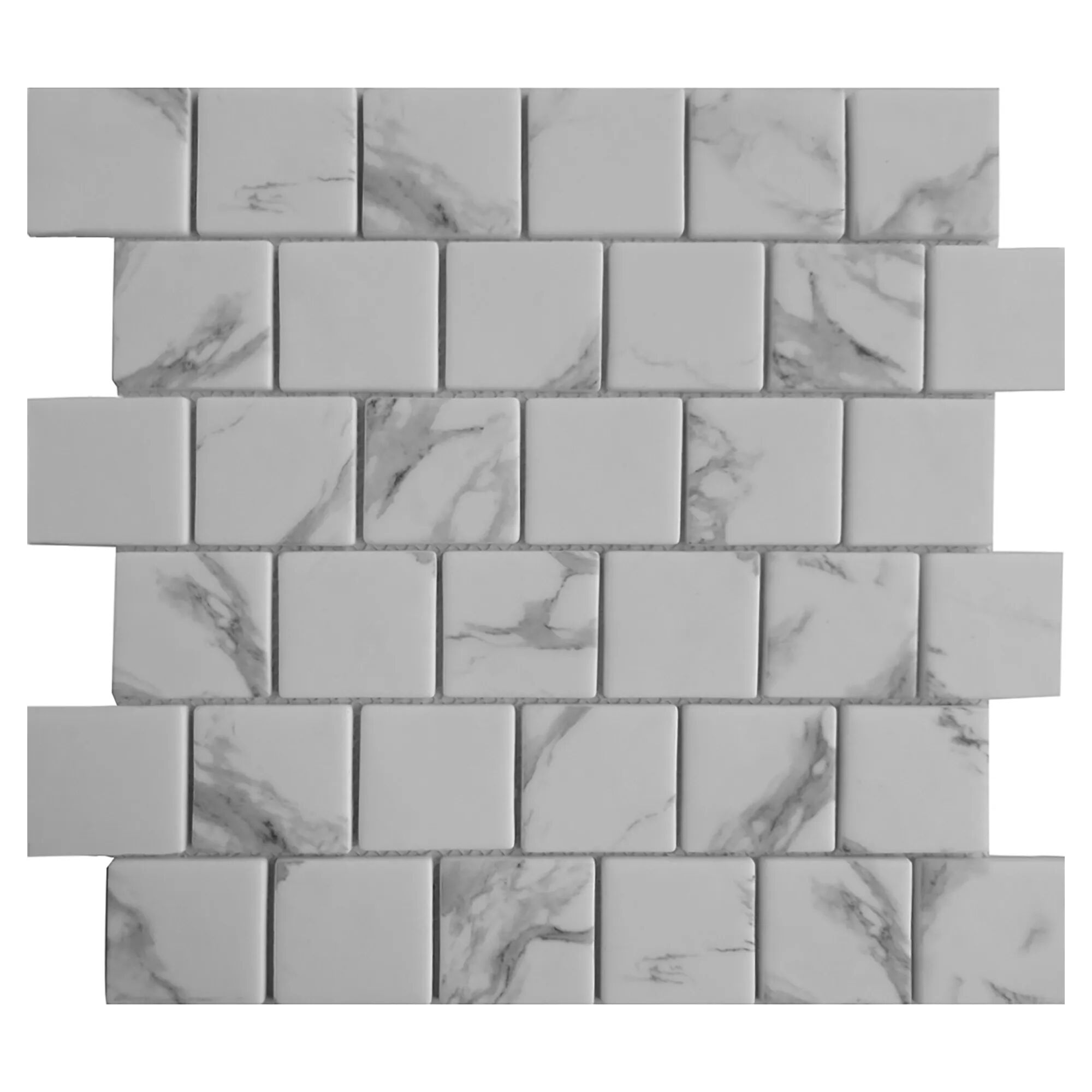 Tecnomat MOSAICO MINCIO VETRO RICICLATO CON STAMP EFFETTO MARMO CALACATTA FOGLIO 29,8x29,8x0,6 cm