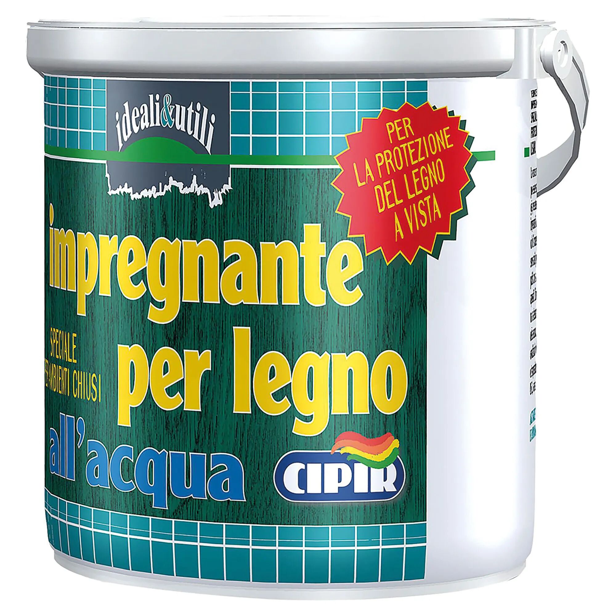 Cipir IMPREGNANTE LEGNO AD ACQUA  2,5 l NOCE SCURO PRONTO ALL'USO 12-15 m² CON 1 l