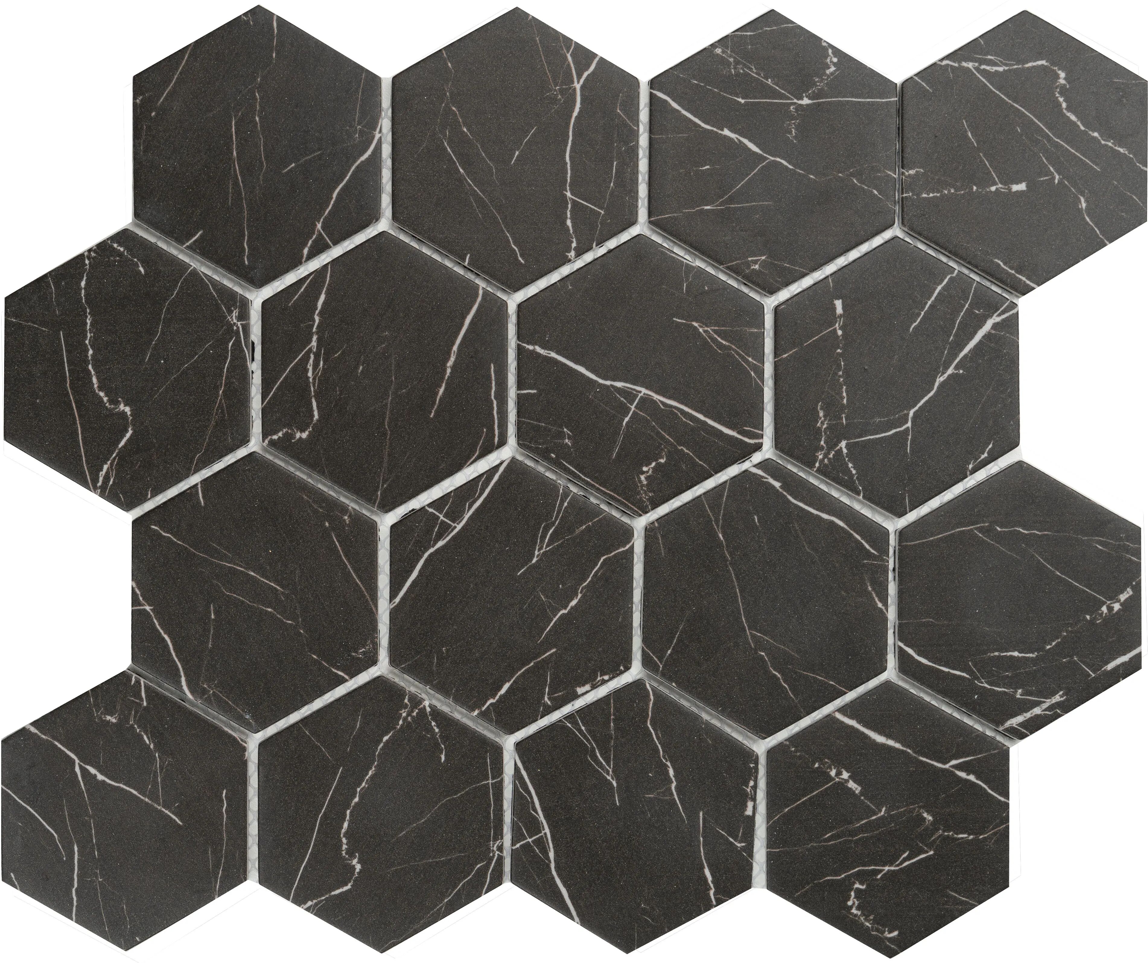 Tecnomat MOSAICO ADIGE VETRO RICICLATO CON STAMPA EFFETTO MARMO MARQUINA FOGLIO 29,8x25,9 cm