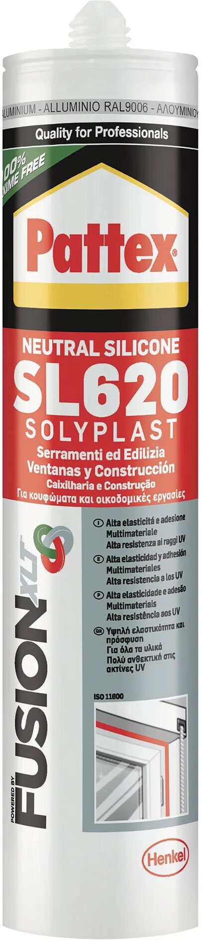 Pattex SILICONE NEUTRO  PER SERRAMENTI ALLUMINIO RAL 9006 300 ml