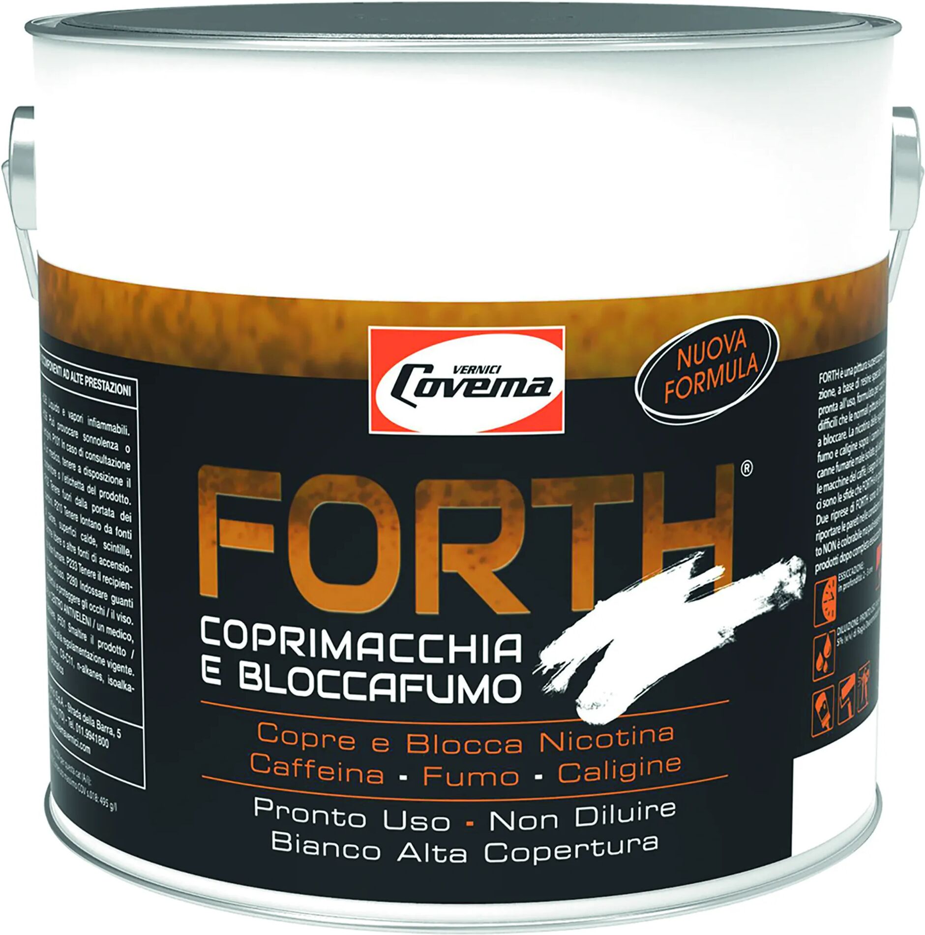 Tecnomat PITTURA BLOCCAFUMO COVEMA FORTH 12 l BIANCA A SOLVENTE SUPER COPRENTE 10-12 m² CON 1 l