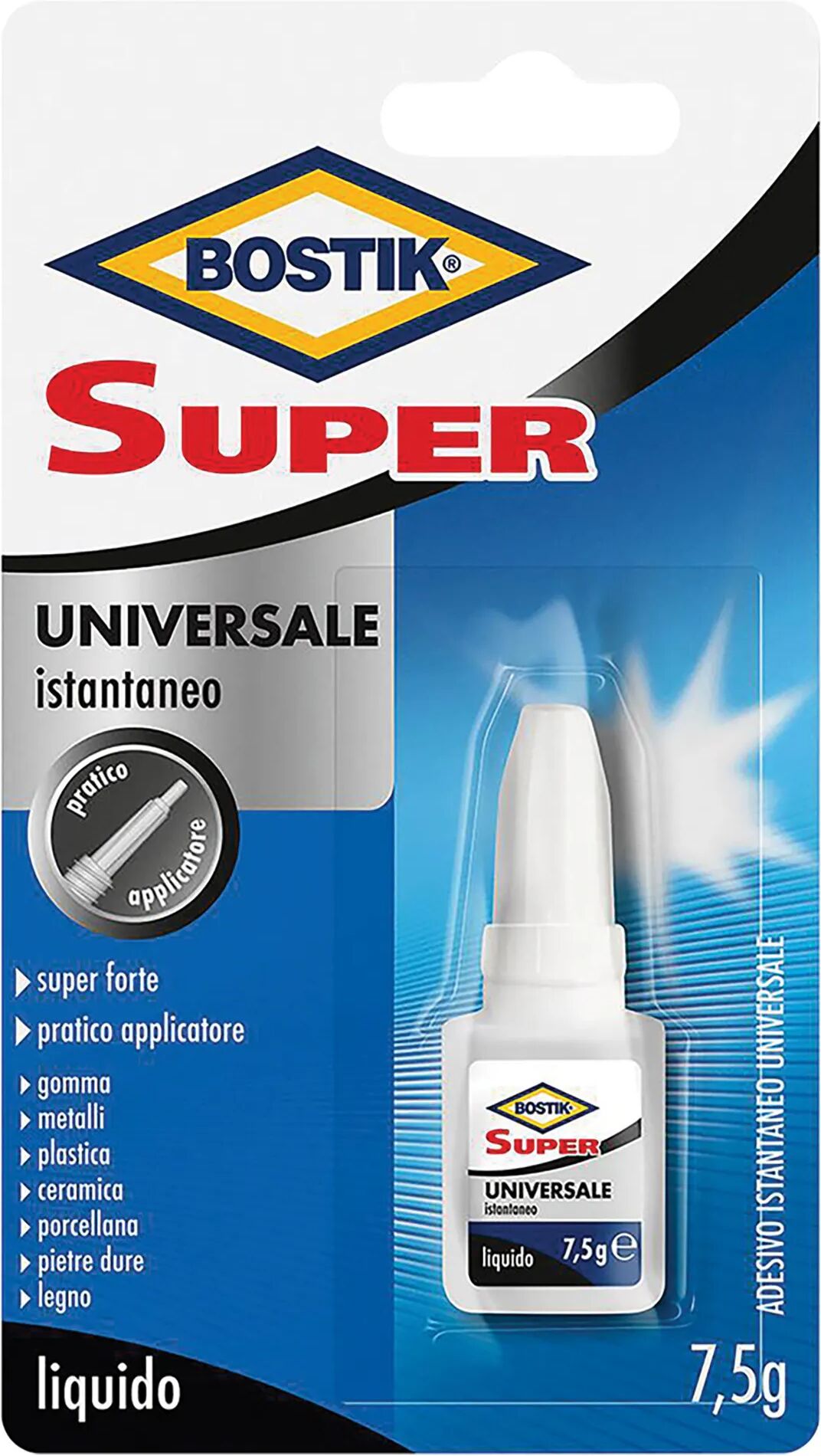 Bostik COLLA CIANOACRILICA UNIVERSALE  7,5 g ISTANTANEA SUPER FORTE CON APPLICATORE