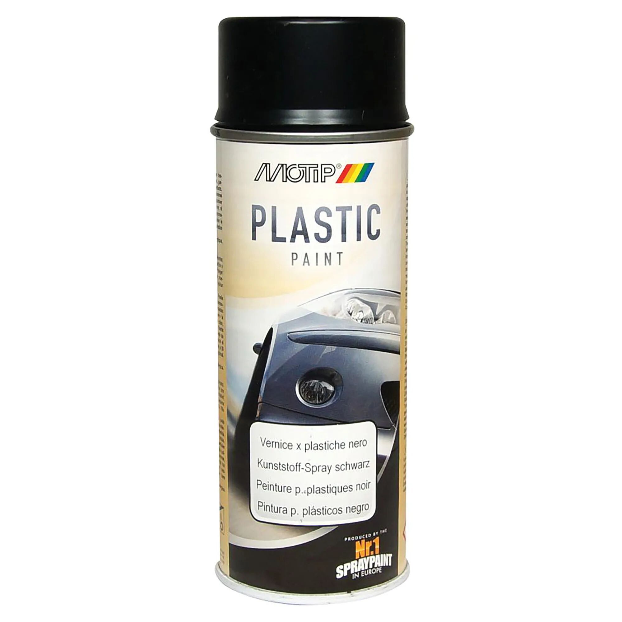 Motip SMALTO SPRAY PER PLASTICA  NERO 400 ml 3,5 - 4 m² CON 1 l