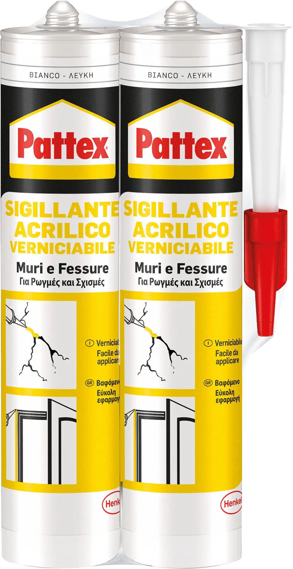 Pattex BIPACK SIGILLANTE ACRILICO  280 ml BIANCO  VERNICIABILE