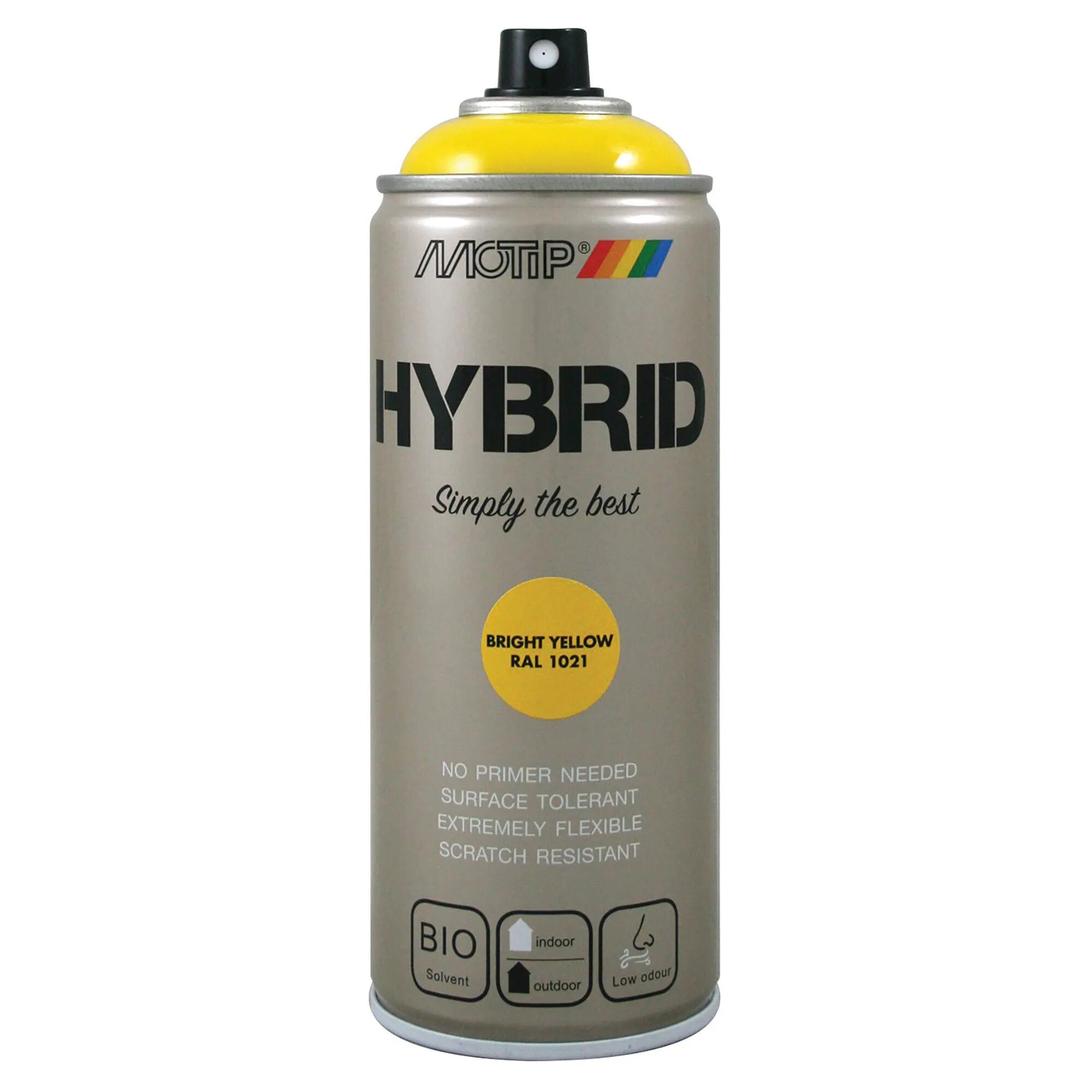 Motip VERNICE SPRAY HYBRID RAL 1021  GIALLO COLZA 400 ml 2,5 - 3,5 m² CON 1 l