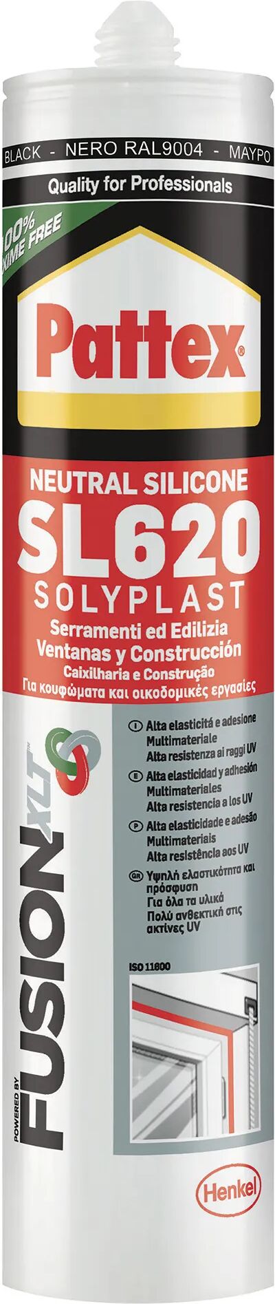 Pattex SILICONE NEUTRO  PER SERRAMENTI NERO RAL 9004 300 ml