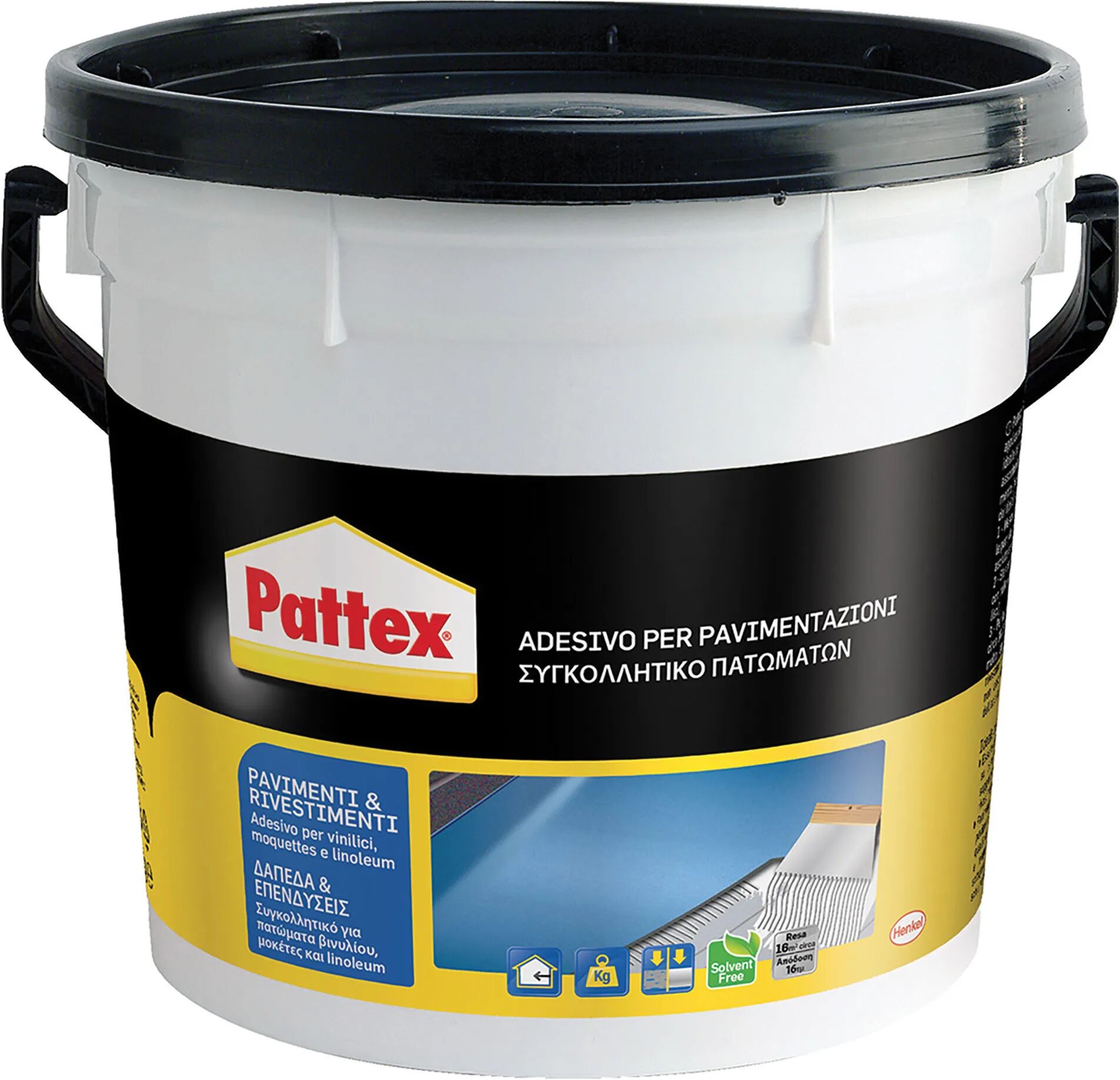 Pattex ADESIVO PAVIMENTI E RIVESTIMENTI  5 kg PER VINILICI MOQUETTES E LINOLEUM