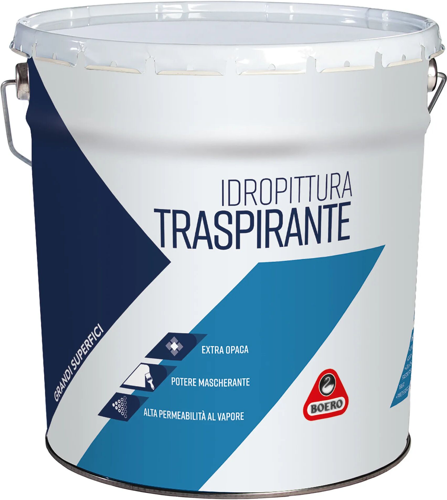 Boero IDROPITTURA TRASPIRANTE  BIANCA 14 l IDEALE BAGNI E CUCINE 5-6 m² CON 1 l A 2 MANI