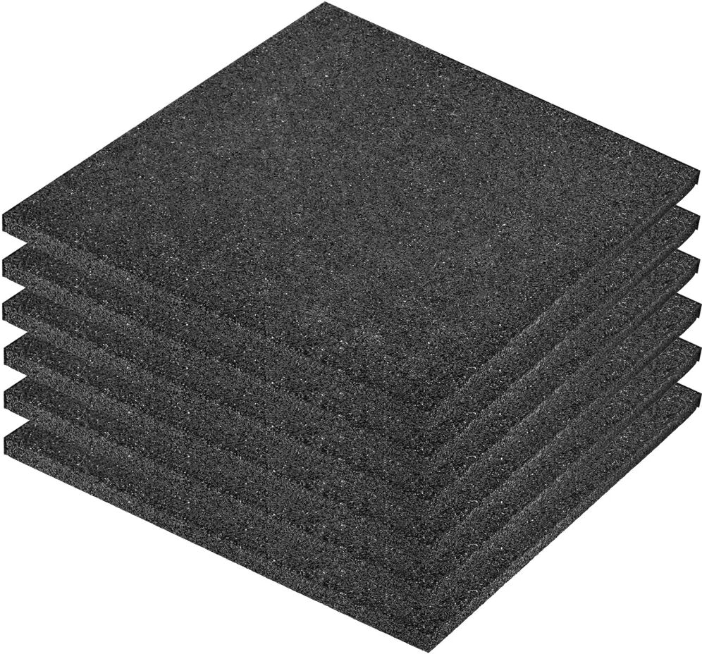 vidaXL Valtegel 6 st 50x50x3 cm rubber zwart