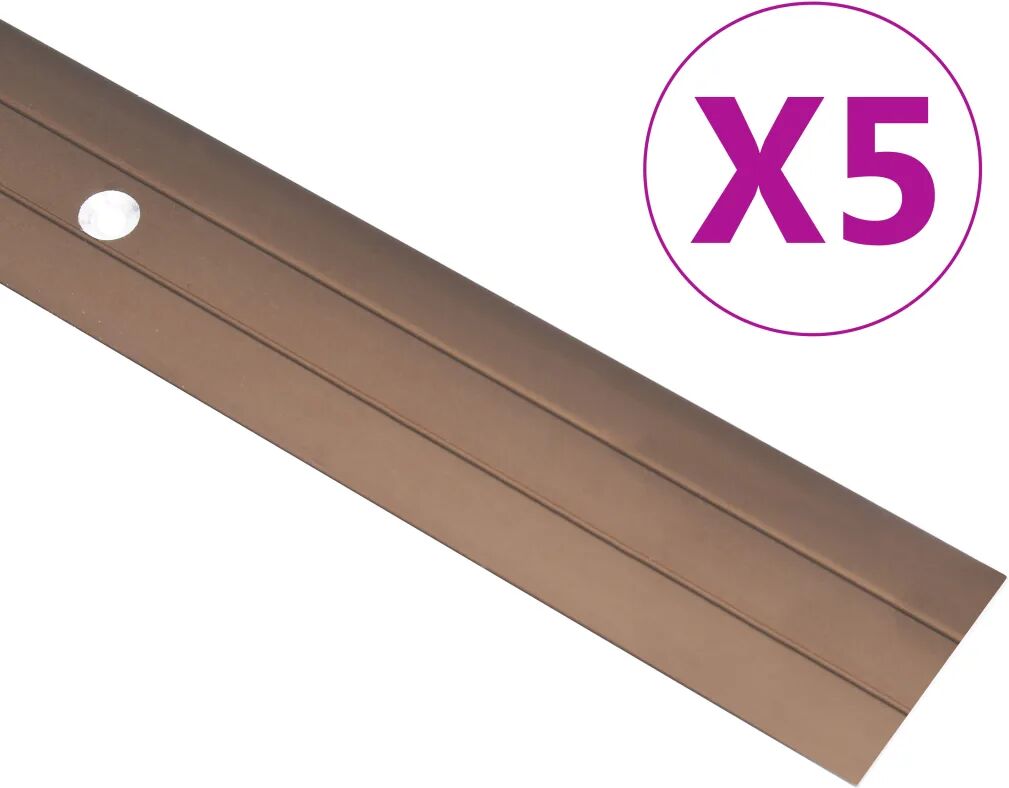 vidaXL Vloerprofielen 5 st 134 cm aluminium bruin