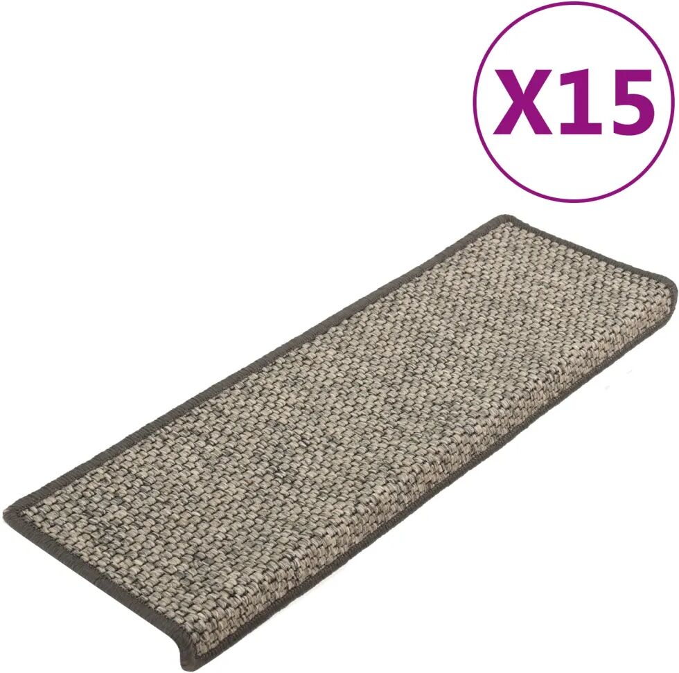 vidaXL Trapmatten zelfklevend 15 st 65x25 cm grijs en beige