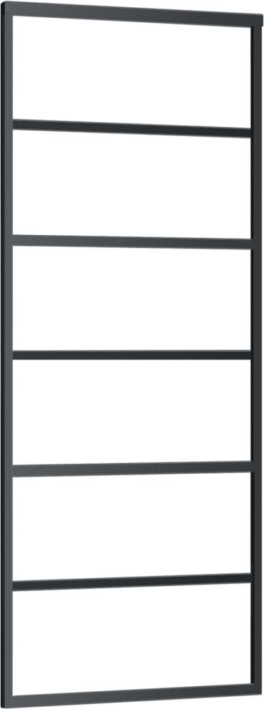 vidaXL Schuifdeur 76x205 cm ESG-glas en aluminium zwart