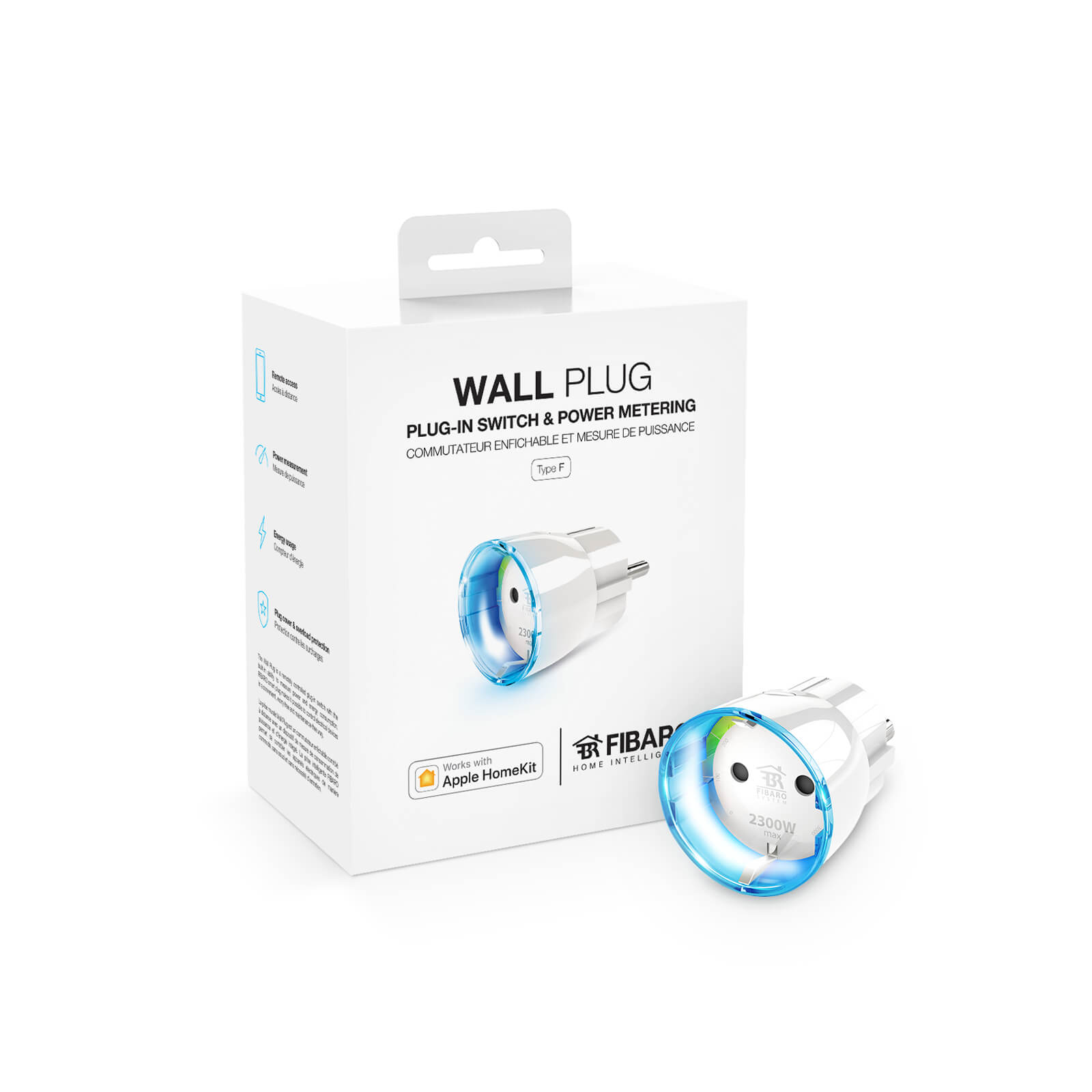 Fibaro Wall Plug, Slimme Stekker Type F (EU/NL) (voor Apple HomeKit)