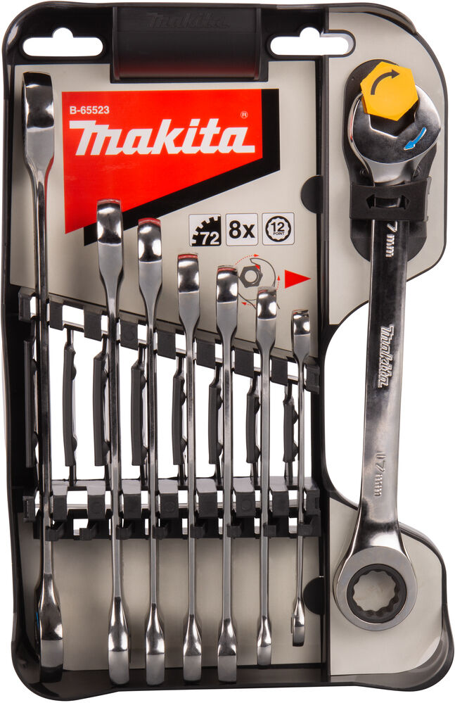 Makita Accessoires B-65523 Steek-ring ratelsleutelset 8-delig