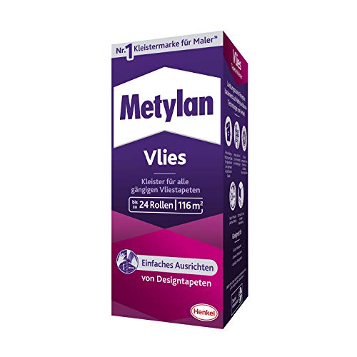 Metylan Vliesbehang, behanglijm voor vliesbehang met gladde of gestructureerde achterkant, eenvoudig te gebruiken behangstrip, hoge opbrengst, 1 x 720 g