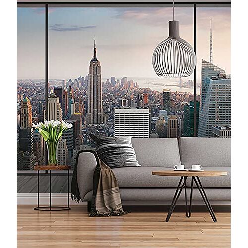 Komar Fotobehang Penthouse afmeting 368 x 254 cm slaapkamer, stad, behang, grote stad, NY, hoogbouw, skyline