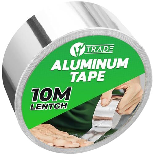 V1 TRADE aluminium plakband, zelfklevend aluminium plakband 48 mm x 10 m, reparatietape aluminium plakband voor reparatie 1 rol (48 mm x 10 m)
