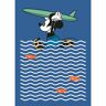 Komar Vliesbehang Mickey gone Surfin' 200x280 cm (breedte x hoogte) (set) blauw