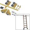 ILOOXI 3ft-20ft Rollende Bibliotheek Ladder Hardware, Bibliotheekladder Hardwarekit Met Vloerrolwielen (geen Ladder) ﻿ (Color : Gold, Size : 3.3ft)