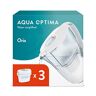 Aqua Optima Oria Waterfilterkan & 3 x 30 dagen Evolve+ filterpatroon, 2,8 liter inhoud, voor reductie van microplastics, chloor, kalk en onzuiverheden, wit