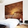 Apalis vliesbehang Etretat Sunset Cliffs fotobehang vierkant, grootte, bruin, 95322 240 x 240 cm bruin